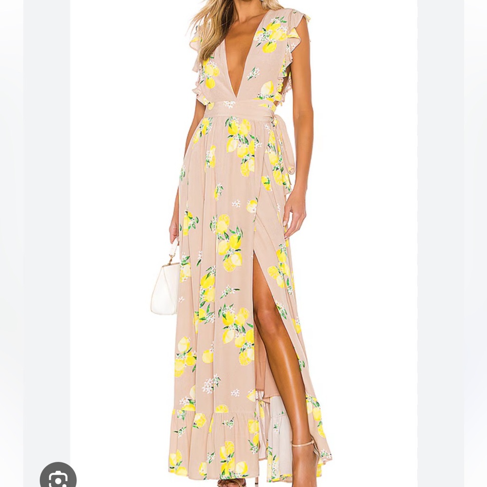 Floral Maxi Dress in Yellow and Cream